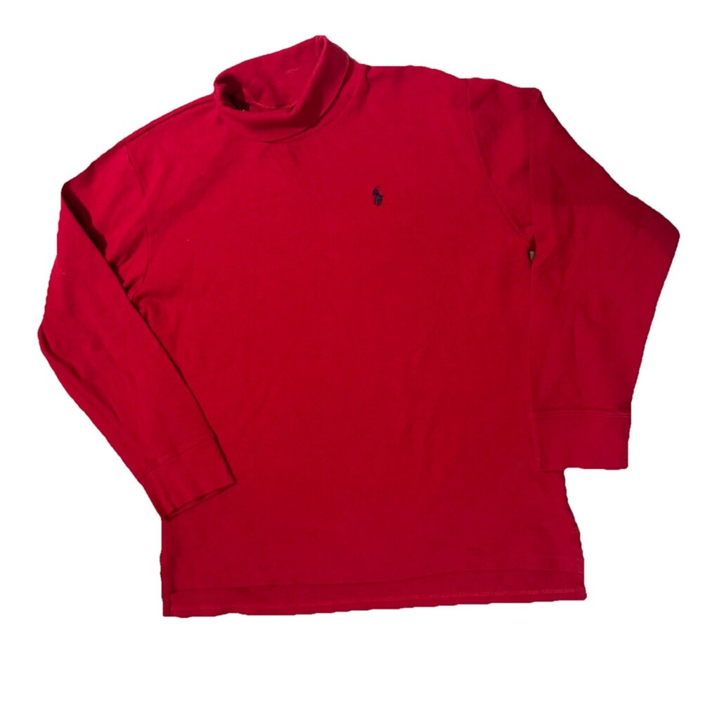 Ralph Lauren Shirt Womens XL Red Turtleneck 90s Polo Jeans And Co Vintage
